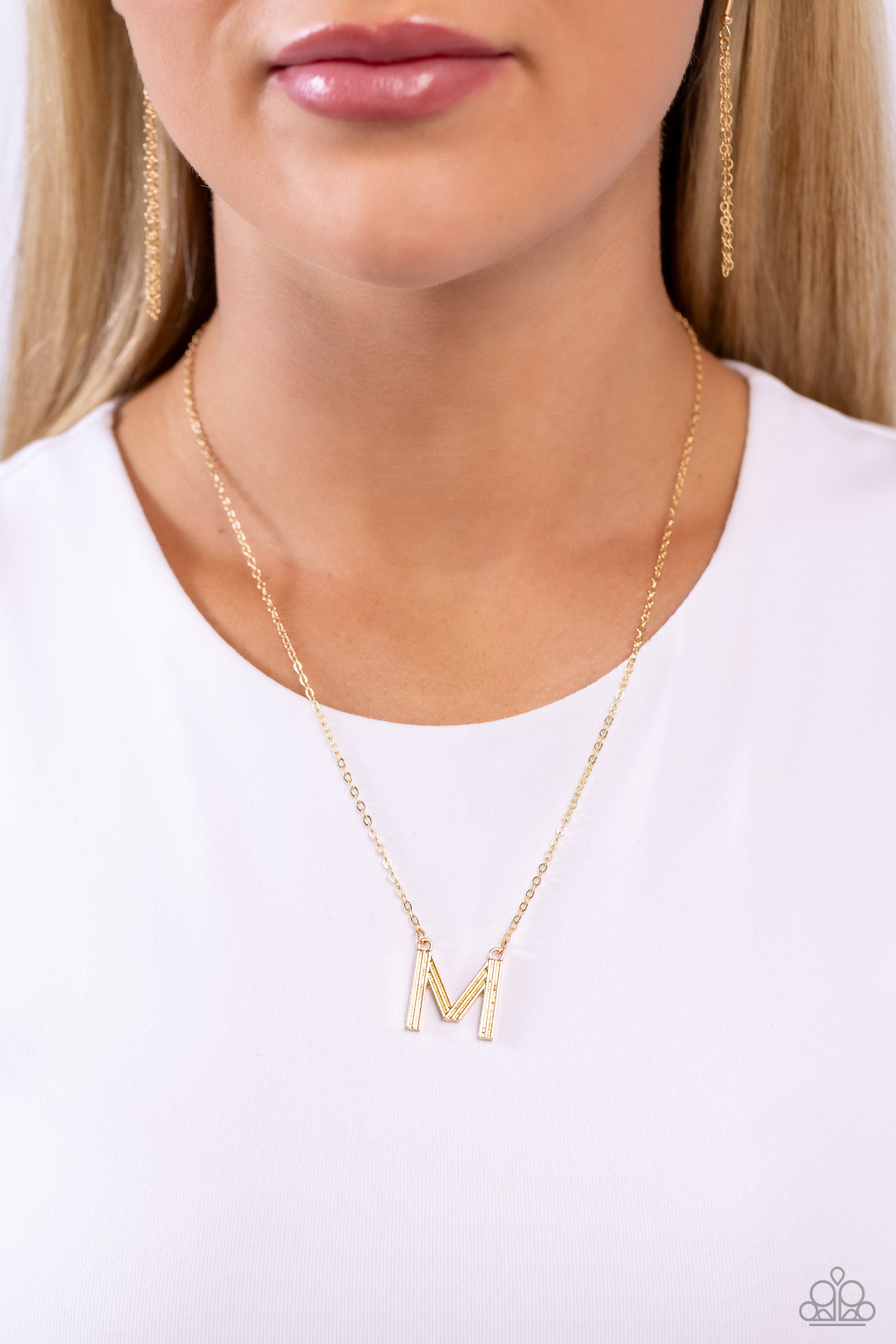 Real Gold Plate M Initial Chain Link Necklace | New Look